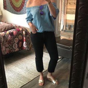 Old Navy Mid Rise Flare Fringe Capri